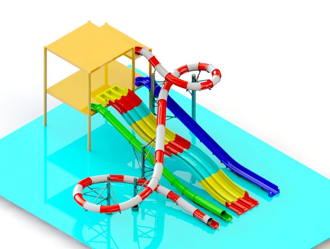 Parque Aquático Comercial Mutilanes Slide For Fun At Resorts Longa vida útil