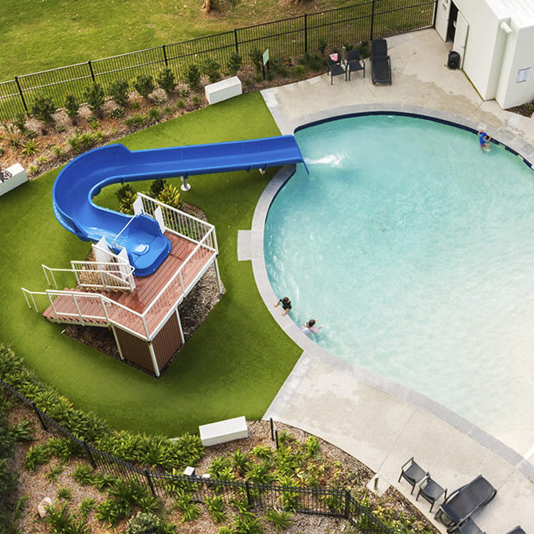 Usar em casa Facil montagem Slide de curva de água para piscina Fibra de vidro colorida