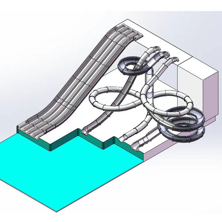 Instalação fácil Slide comercial de água para parque aquático Capacidade de várias pessoas